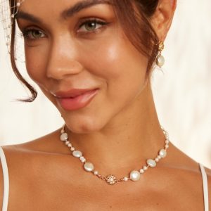 New Floral Collection Sterling Silver Pearl Necklace