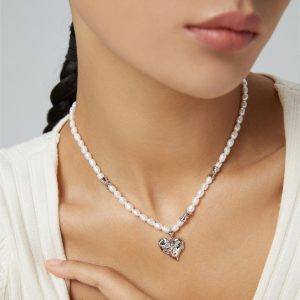 Heart Stitch Series: Sterling Silver Heart Necklace