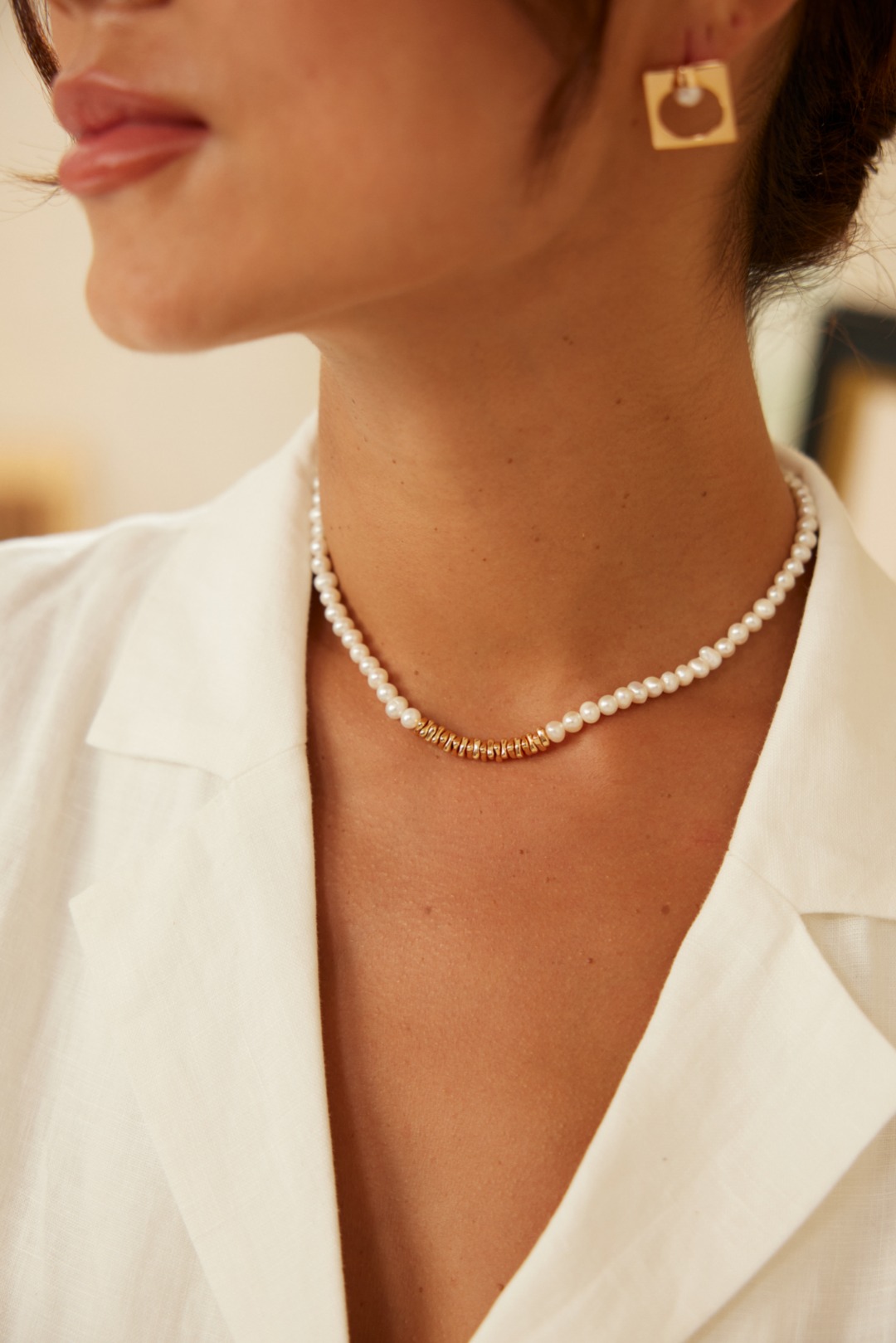 Best-Selling Classic Shattered Silver & Pearl Necklace - Image 2