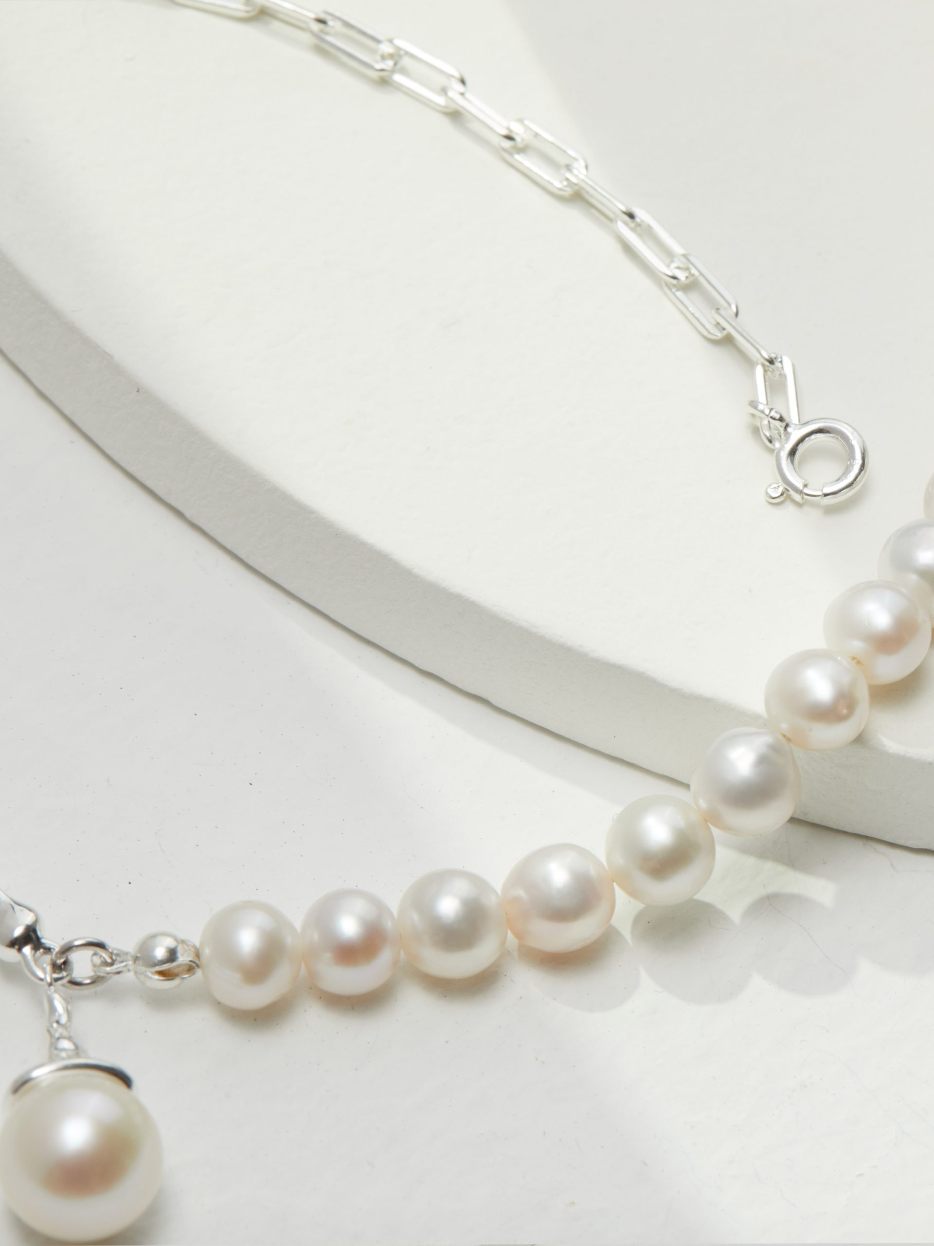 Pearl Reshape Collection Flawless Pearl Silver Necklace - Image 4