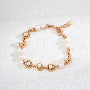 Sterling Silver Fashion Pearl Bracelet