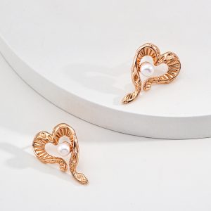 Sterling Silver Heart-Shaped pearl Earrings