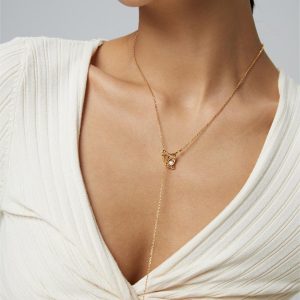 Ginkgo Leaf Sterling Silver Pearl Necklace