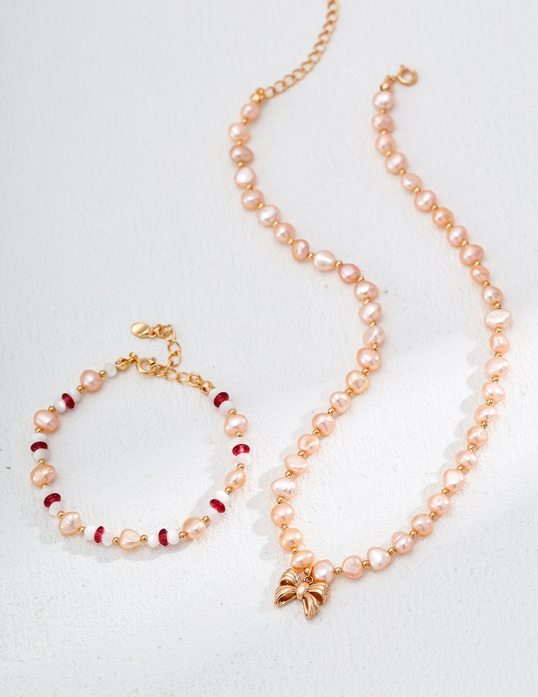 Bowtie Sterling Silver pearl Necklace - Image 4