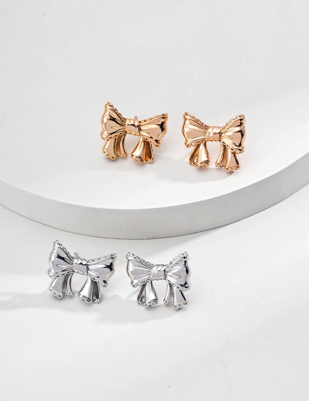 Bowtie Sterling Silver Vintage Earrings - Image 4