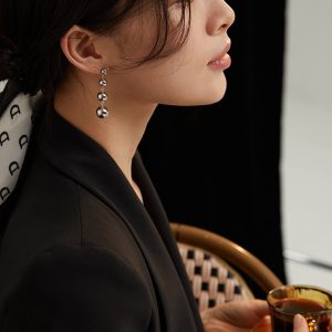 Gradient Sterling Silver Bead Earrings