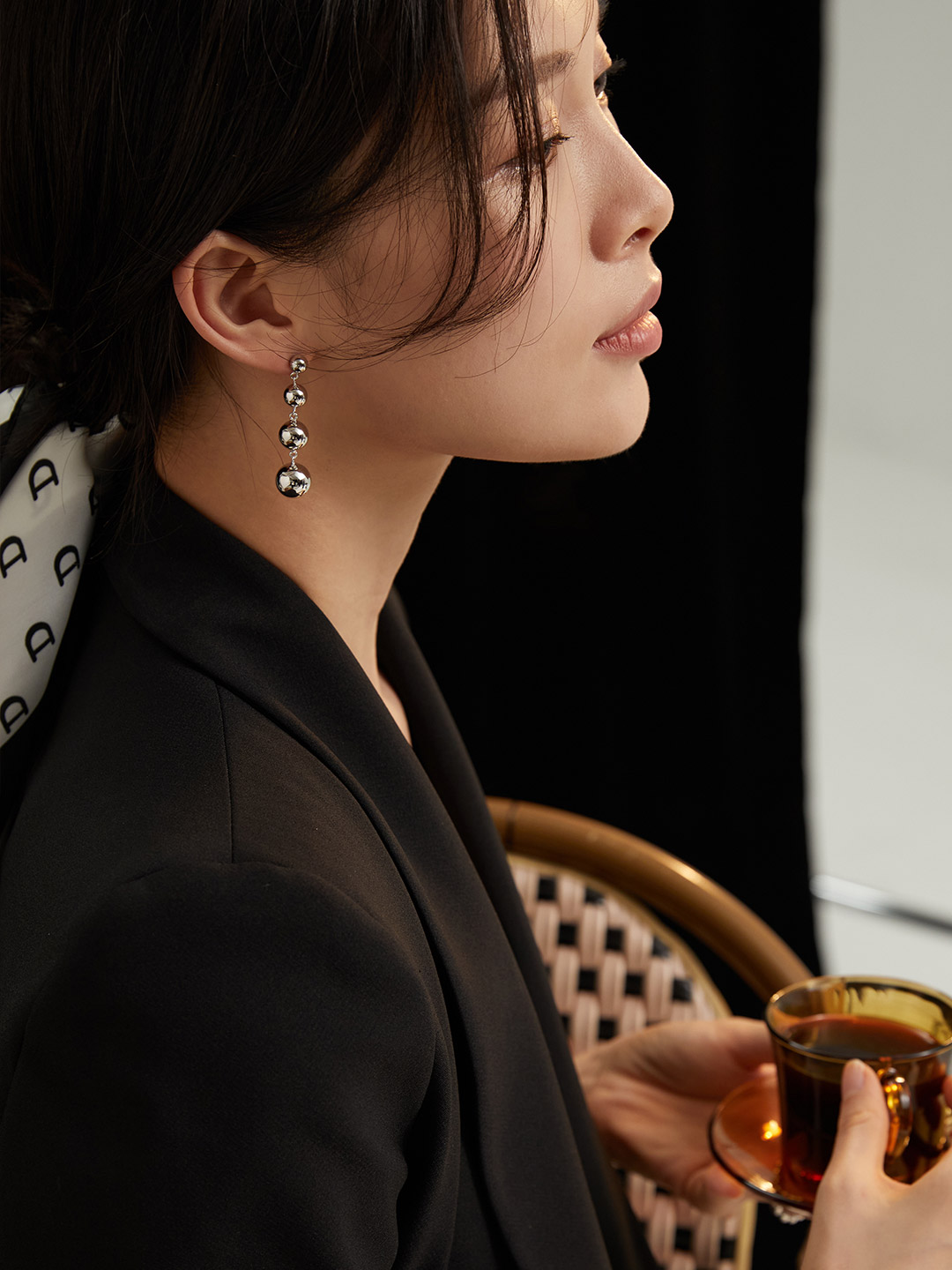 Gradient Sterling Silver Bead Earrings