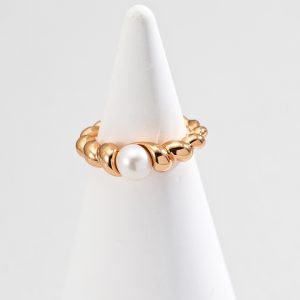 Sterling Silver Pearl Twist Ring