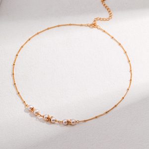 Twin Triple Pearl Sterling Silver Necklace