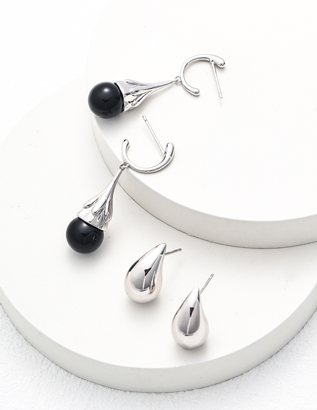 Sterling Silver Teardrop Earrings - Image 3
