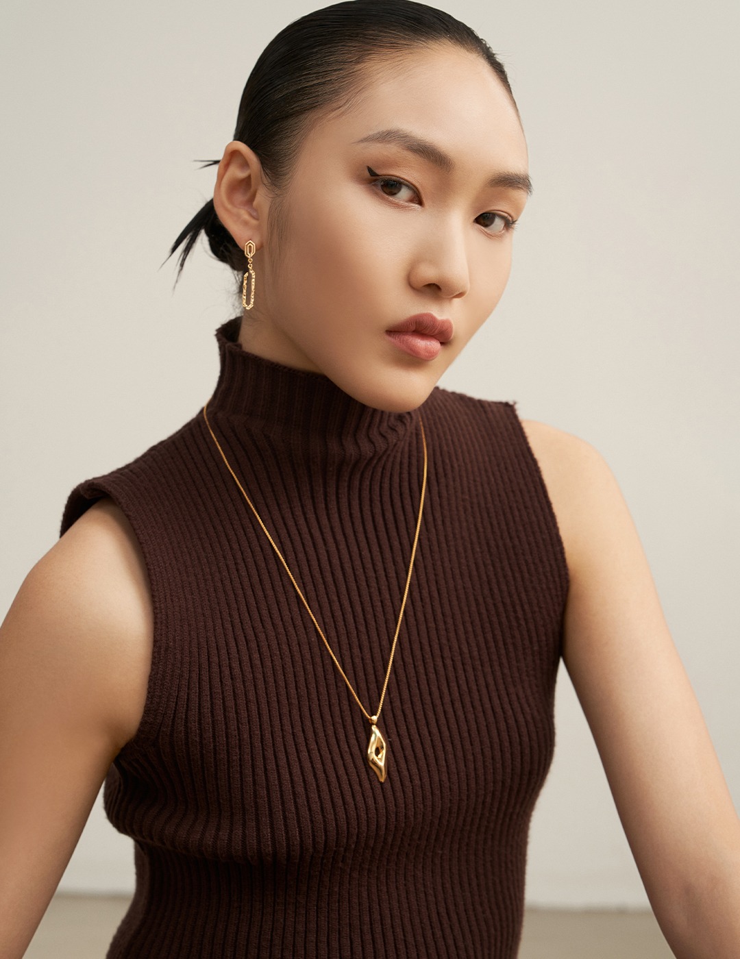 Sterling Silver Irregular Polygon Earrings - Image 2