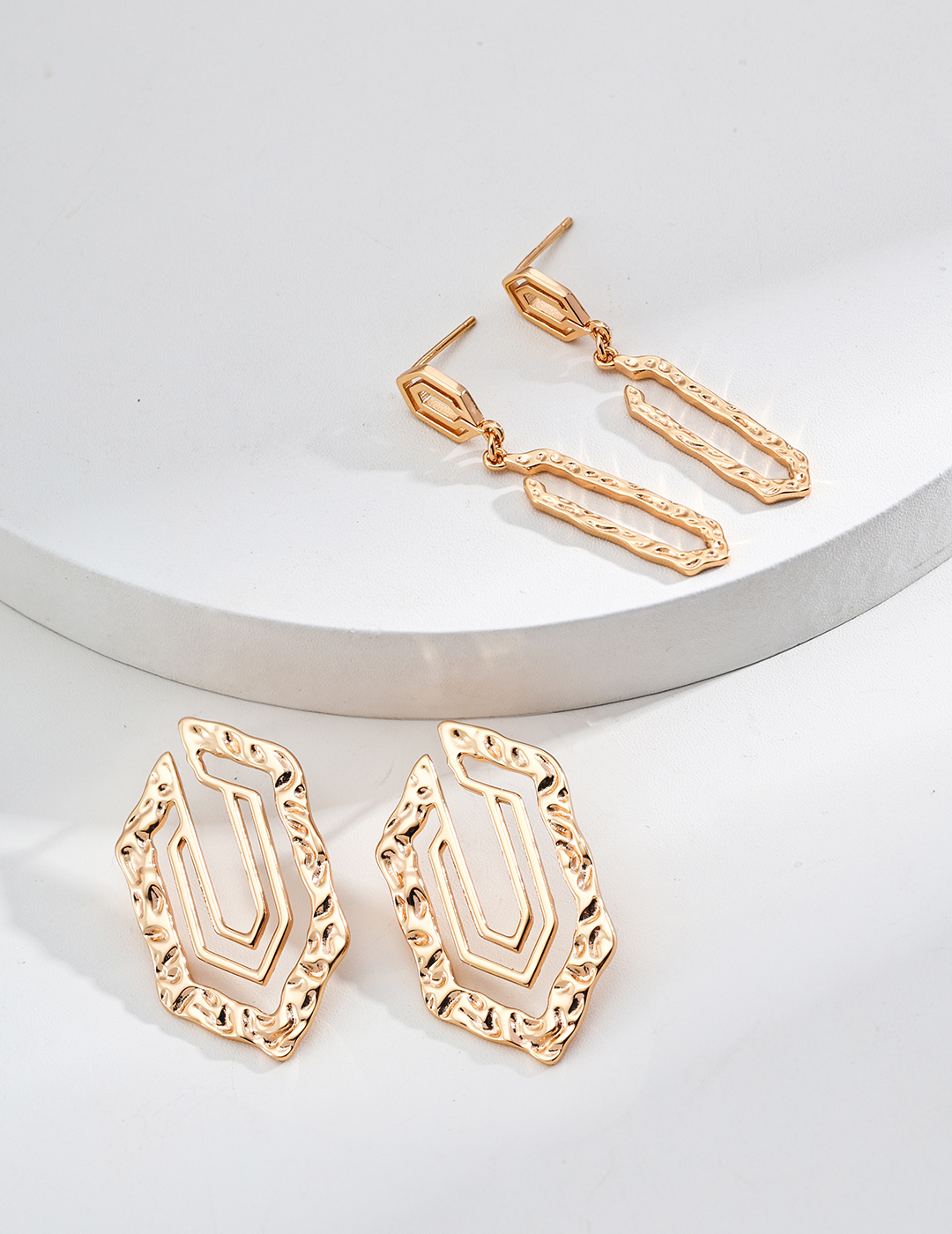 Sterling Silver Irregular Polygon Earrings - Image 5