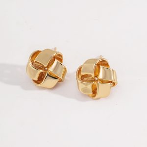 Radiant Knot Sterling Silver Stud Earrings