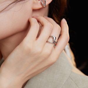 Geometric Sterling Silver Ring