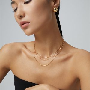 Modern Minimalist Multi-Layer Sterling Silver Necklace