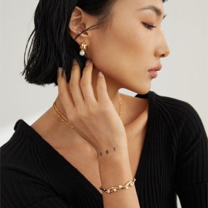 Romantic Moon Sterling Silver Pearl Earrings