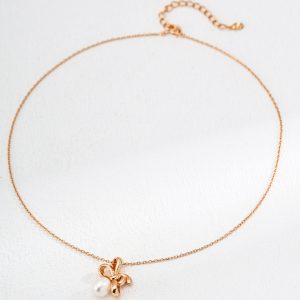 Sterling Silver Pearl Knot Pendant Necklace