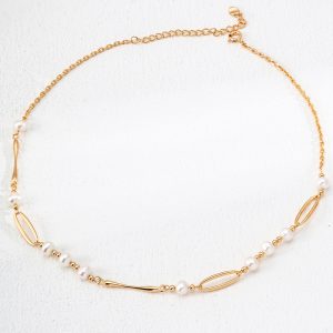 Silver Pearl Chain Necklace