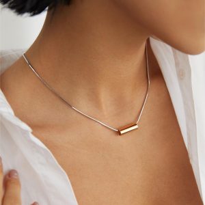 Minimalist Geometric Sterling Silver Necklace