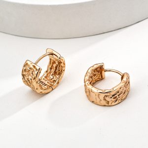 Textured Chunky Huggie Hoop Earrings