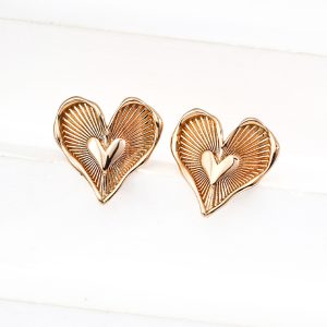 Artisan Textured Heart Stud Earrings