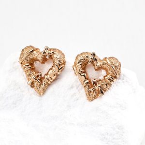 Baroque Heart Stud Earrings