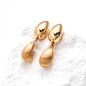 Two-Tone Sculptural Teardrop Earrings